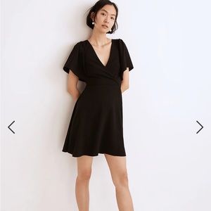 Madewell Cape-Sleeve Mini Dress Black Sz 6 NWT